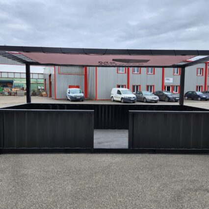 Container Terrasse Mobile à Bâche – 20 Pieds